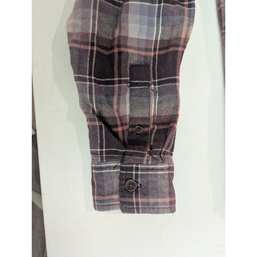 Franklin Flannels Long Sleeve Button Up Shirt Top Size M/L Cabincore Upcycled - Picture 7 of 8